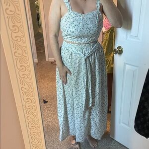 SHEIN Blue Floral Maxi Dress